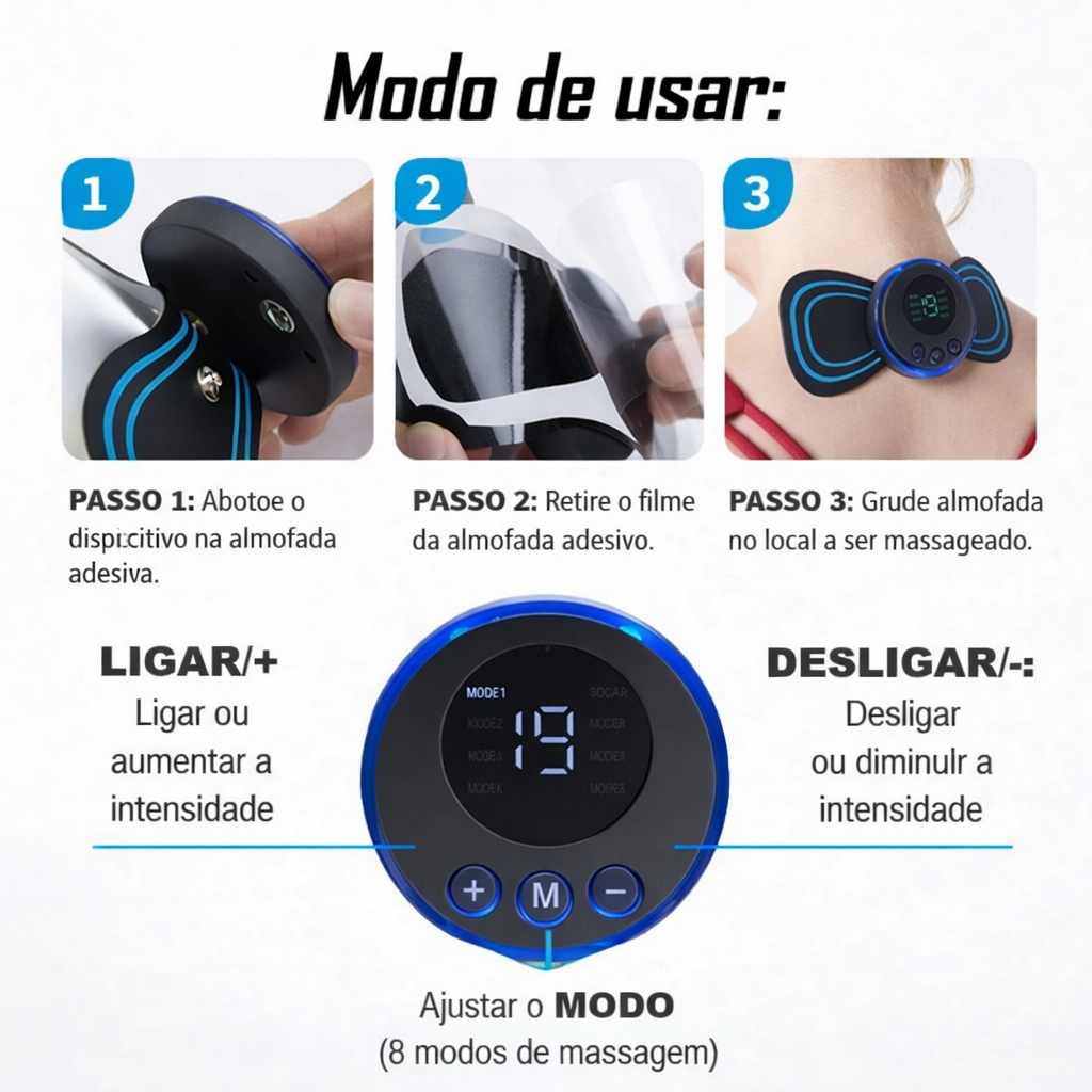 Massageador Cervical Portátil Para Alívio Da Dor Muscular