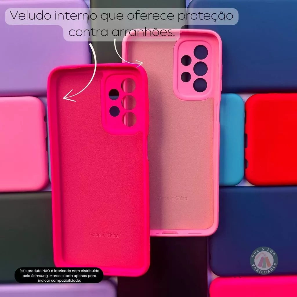 Kit Capa Capinha ROSA compatível com Galaxy A32 4G + Película 3D Cerâmica Privacidade